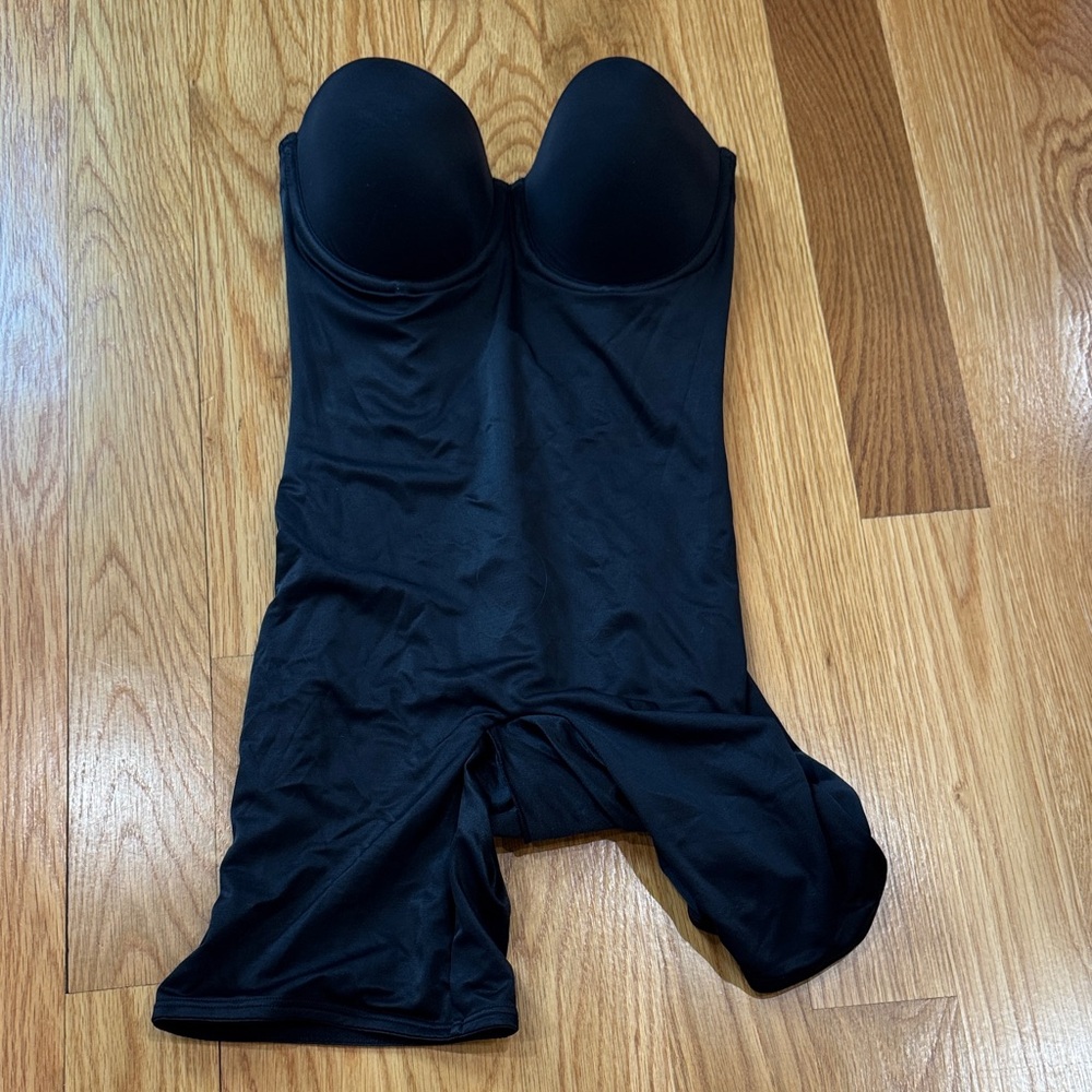 Flexees Black Strapless Shapewear Bodysuit